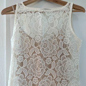 BHLDN White / Cream lace crop top